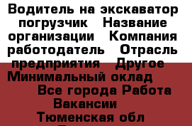 Водитель на экскаватор погрузчик › Название организации ­ Компания-работодатель › Отрасль предприятия ­ Другое › Минимальный оклад ­ 25 000 - Все города Работа » Вакансии   . Тюменская обл.,Тюмень г.